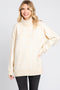 Cream Windowpane Ultra Soft Knit Turtleneck Sweater