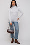 Grey Ribbed Turtleneck Top
