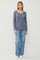 Blue V-Neck Basic Sweater