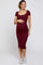 Burgundy Rib Knit Short Sleeve Maternity Midi Dress