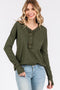 Olive Long Sleeve Exposed Seam Top