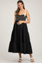 Black Sleeveless Tiered Colorblock Strap Maternity Maxi Dress