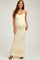 Cream Ribbed Maternity Maxi Dress