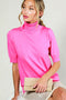 Fuchsia Turtleneck Knit Top