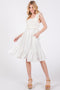 Ivory Crochet Knit Knee Length Dress