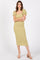 Lime Popcorn Textured Short Puff Sleeve Midi Dress