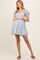 Blue Striped Floral Eyelet Maternity Mini Dress