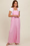 Light Pink Crochet Lace Trim Overalls