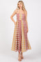 Pink Mixed Plaid Maxi Dress