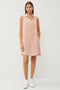 Peach Collared V Neck Dress