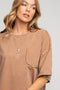 Mocha Faded Wash Short Sleeve Top