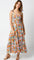 Cream Multi-Color Floral Smocked Sleeveless Maxi Dress
