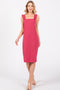 Magenta Ribbed Ruffle Strap Sleeveless Top