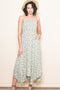 Teal Floral Smocked Halter Flowy Maxi Dress