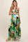Green Floral Cutout Maternity Maxi Dress