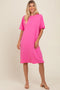 Pink Oversized Round Neck T-Shirt Dress