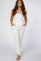 White Soft Brushed Drawstring Maternity Lounge Pants