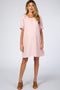 Pink Short Ruffle Sleeve Maternity Dress