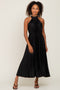 Black Pleated Halter Dress