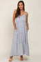 Heather Grey Tiered Sleeveless Maternity Maxi Dress