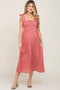 Mauve Floral Sleeveless Maternity Midi Dress