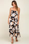 Black Floral Sleeveless Maxi Dress