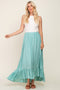 Sage Ruffle Hem Maxi Skirt