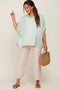 Mint Green Gingham Button Up Collared Boxy Maternity Top