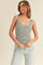 Olive Stripe Square Neck Tank Top