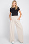Beige Soft Fleece Wide Leg Lounge Pants