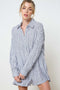 Grey Striped Button Up Linen Romper