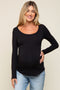 Black Basic Long Sleeve Maternity Top