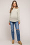 Blue Distressed Rolled Hem Maternity Jeans