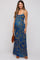 Royal Blue Floral Maternity Maxi Dress