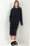 Black Oversized Sweatshirt Midi Dress