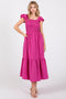 Magenta Sleeveless Smocked Tiered Dress