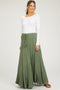 Olive Tassel String Maternity Maxi Skirt