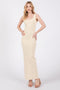 Cream Rib Knit Maxi Dress