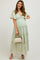Mint Crochet Lace Tiered Maternity Maxi Dress