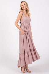 Mauve Pinafore Cutout Midi Dress