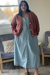 Mauve Daisy Button Knit Cardigan