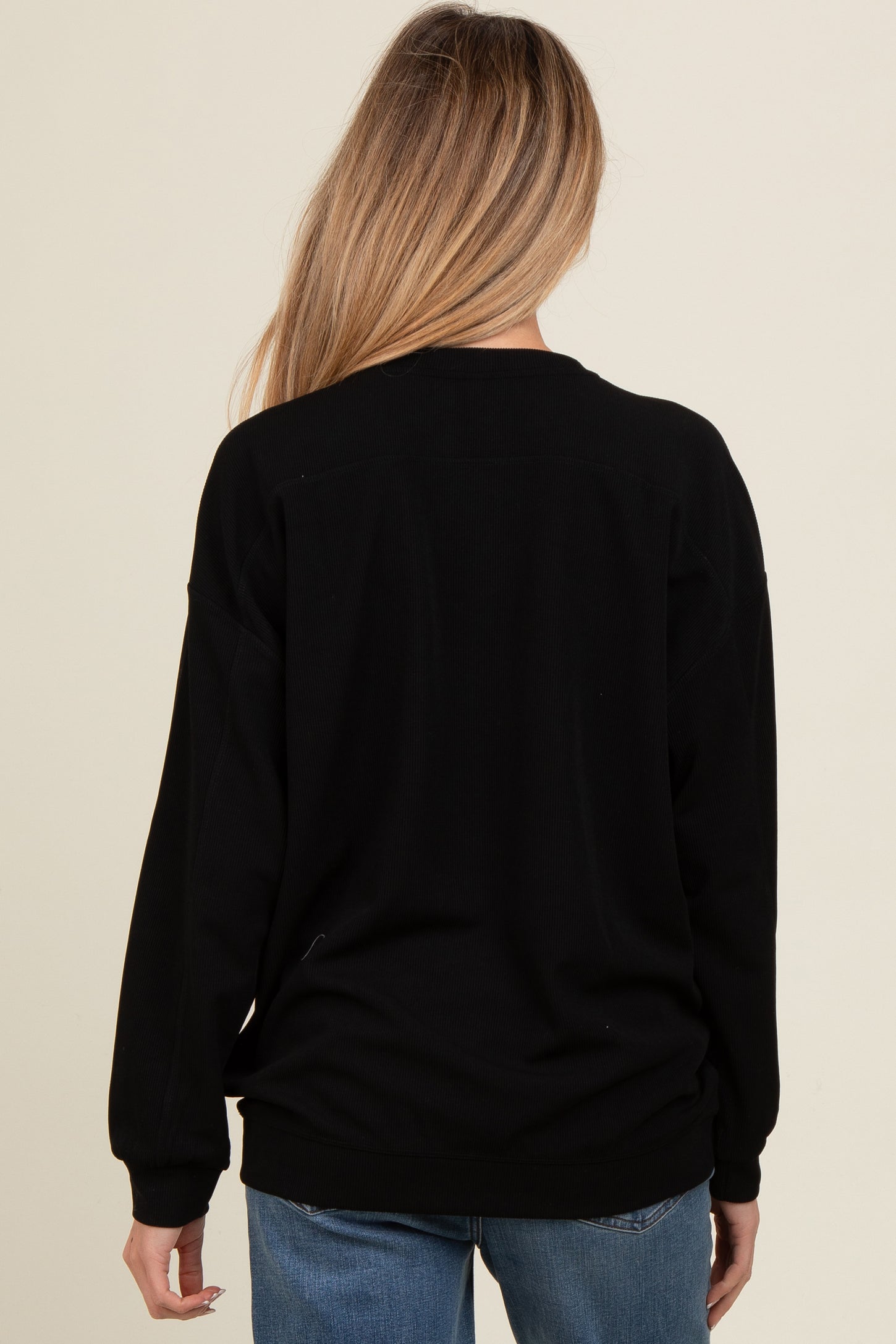 Black Drop Shoulder Maternity Sweatshirt