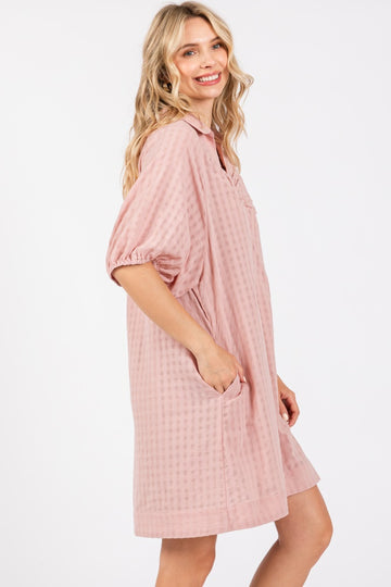 Mauve Monochrome Striped Dress