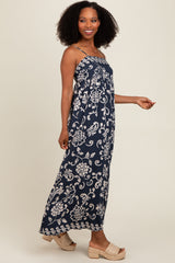 Navy Printed Maxi Dress
