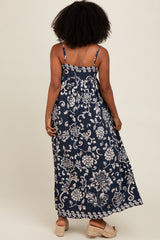 Navy Printed Maxi Dress