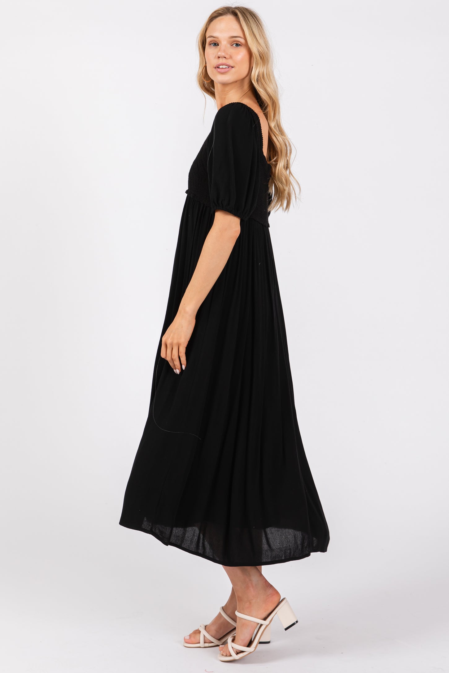 Black Short Sleeve Knit Top Dress