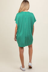 Green Striped Soft Knit Maternity Dress