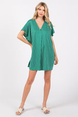 Green Striped Soft Knit Maternity Dress