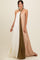 Olive Colorblock Pleated Halter Neck Maxi Dress