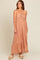Beige Floral Tie Front Maxi Dress
